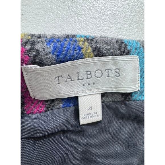 "Talbots" Women's Wool Blend Plaid Skirt Zip Up Midi Size 4 Office Work Academia - Picture 4 of 7